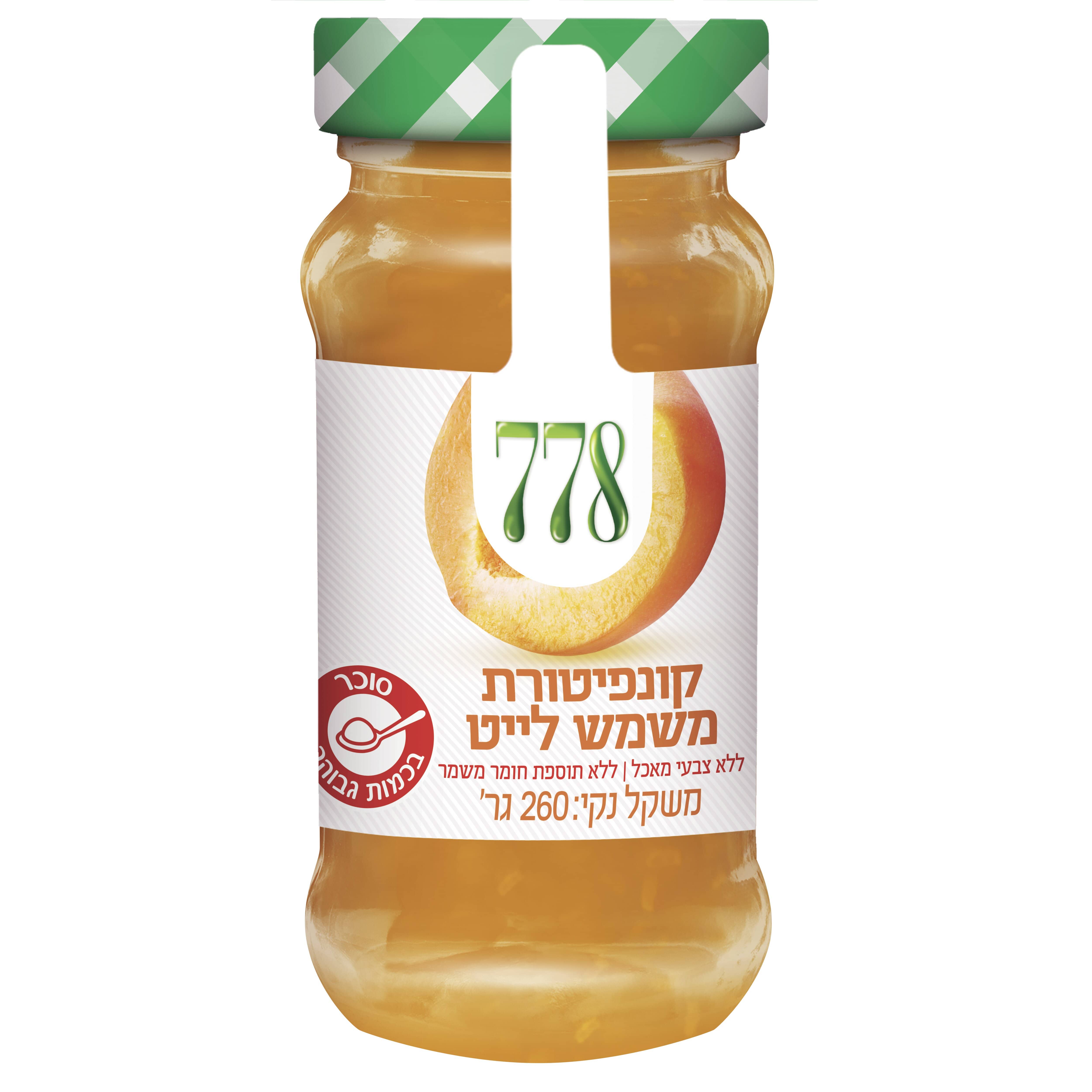 קונפיטורת משמש לייט 778 צנצנת 260 גרם -